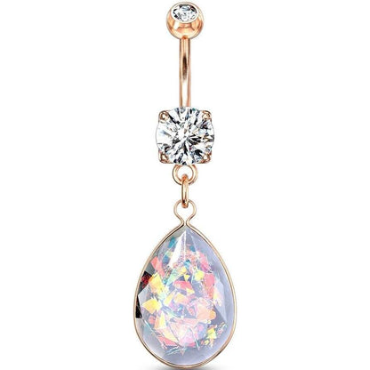 Bauchnabelpiercing Regenbogen Opal beweglich