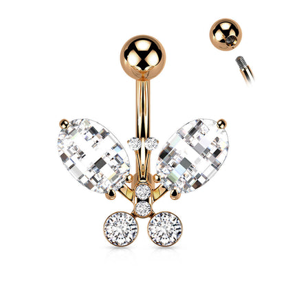 Piercing Nombril Papillon Zircone