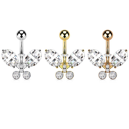 Piercing Nombril Papillon Zircone