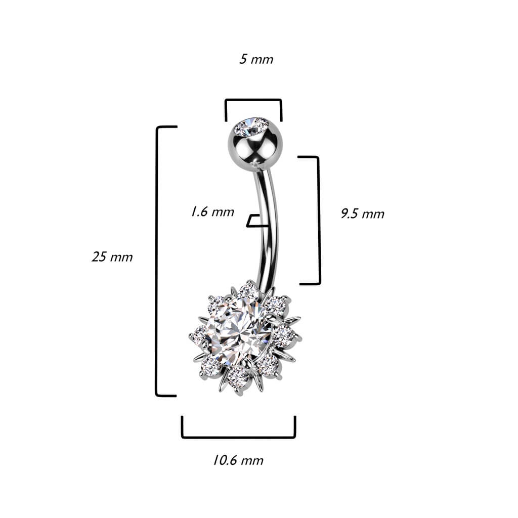 Bauchnabelpiercing Stern Zirkonia