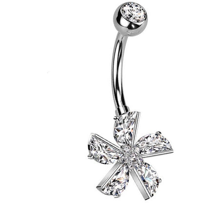 Bauchnabelpiercing Blume Zirkonia