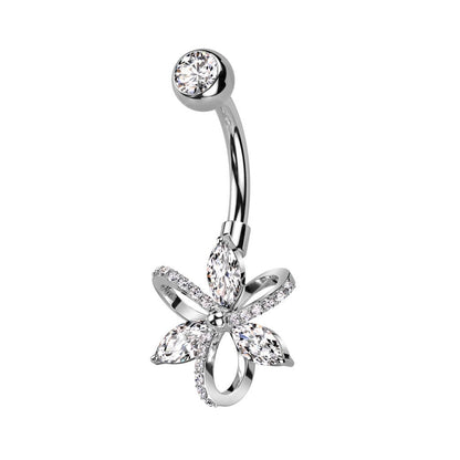 Bauchnabelpiercing Blume Zirkonia