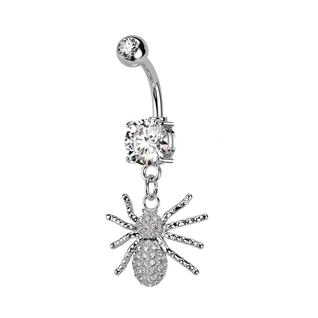 Belly Button Piercing Spider dangle Zirconia