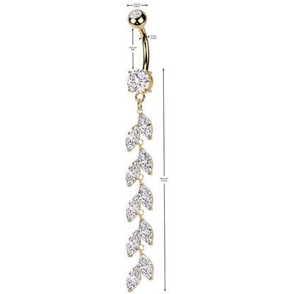 Belly Button Piercing marquise cut zirconia dangle