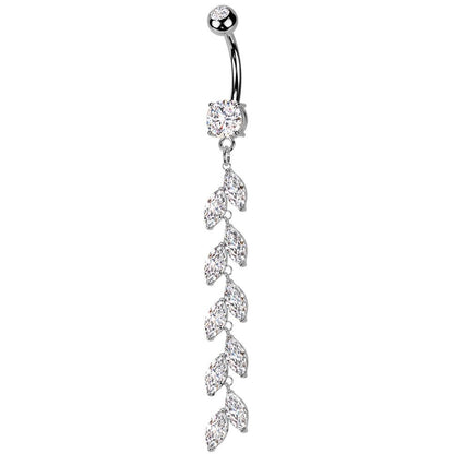 Belly Button Piercing marquise cut zirconia dangle