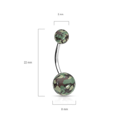 Piercing Nombril Camouflage Acrylique