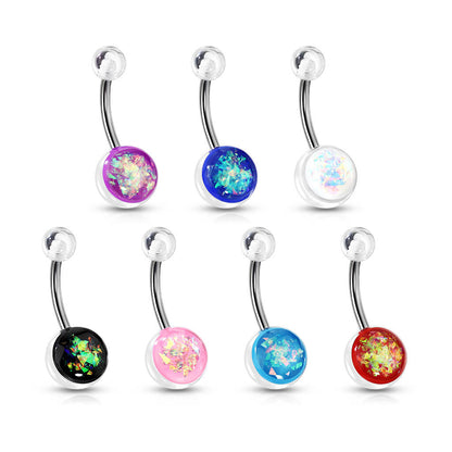 Bauchnabelpiercing Opal Silber