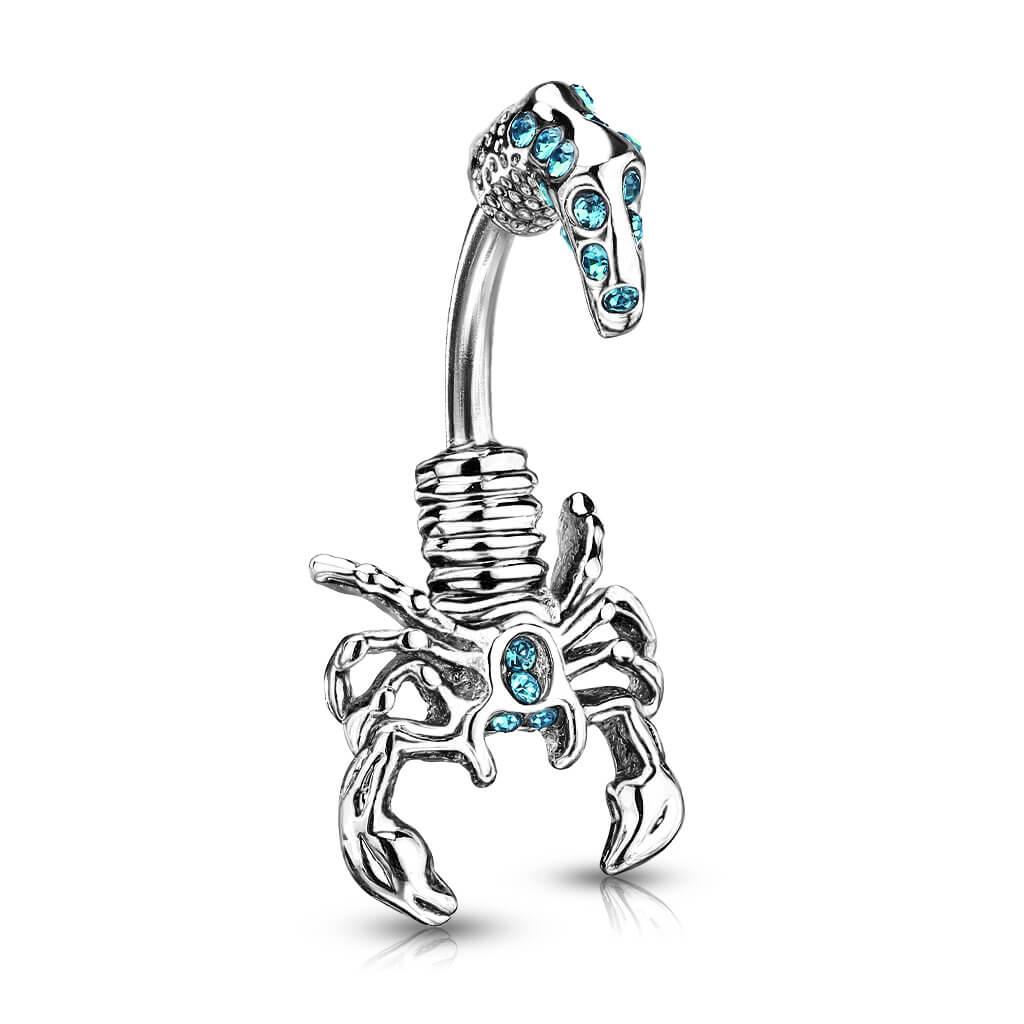 Piercing Nombril Scorpion Zircone Argent