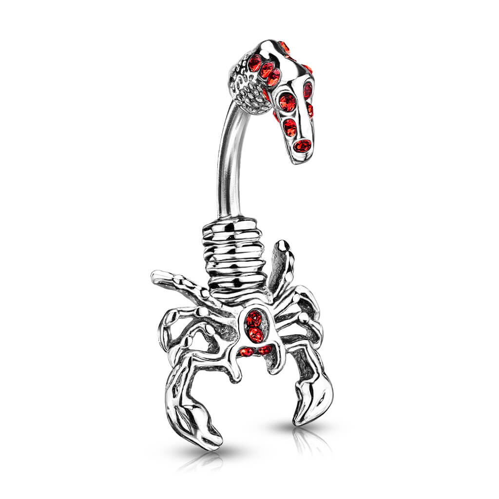 Piercing Nombril Scorpion Zircone Argent