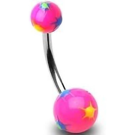 Belly Button Piercing Acrylic Starbust Ball