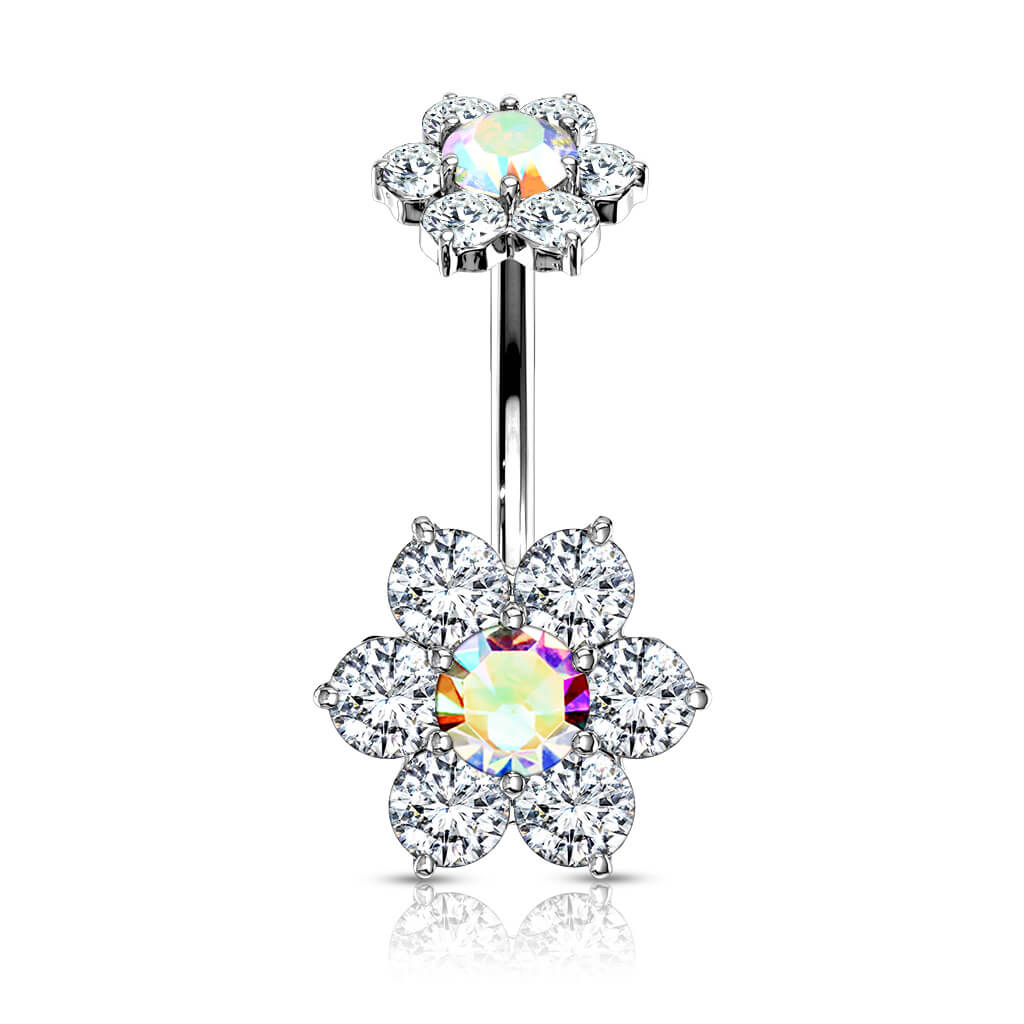 Bauchnabelpiercing Blume Zirkonia Innengewinde