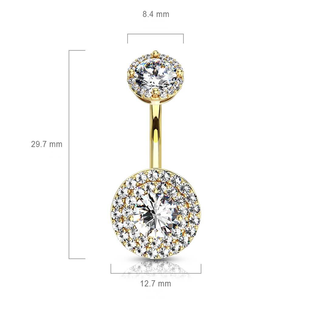 Belly Button Piercing Zirconia Round Internally Threaded