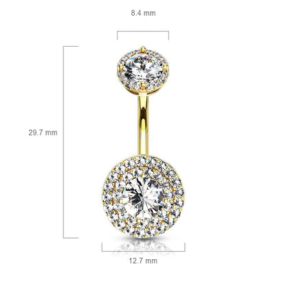 Belly Button Piercing Zirconia Round Internally Threaded