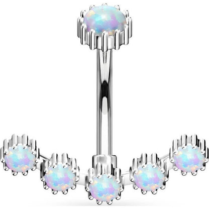 Bauchnabelpiercing Opal Silber Innengewinde