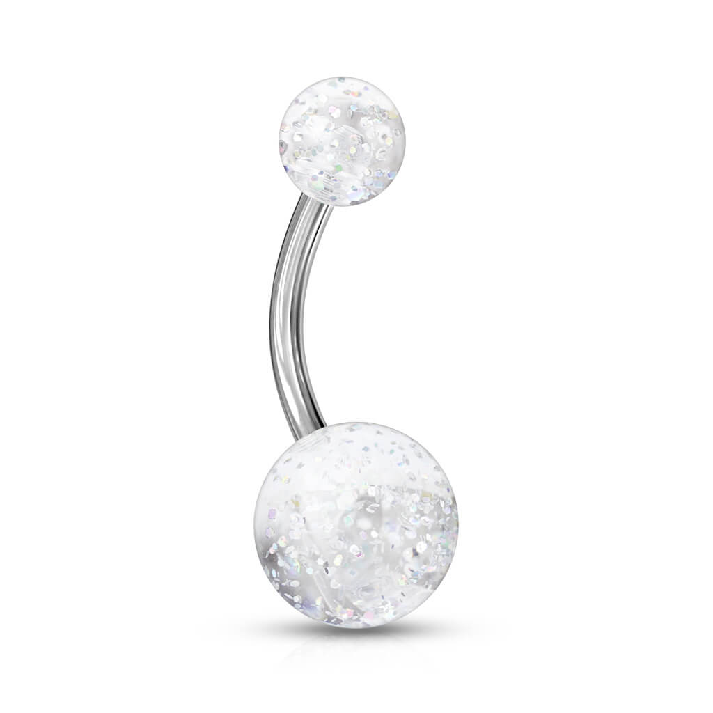 Piercing Ombelico Sfera acrilica ultra glitterata