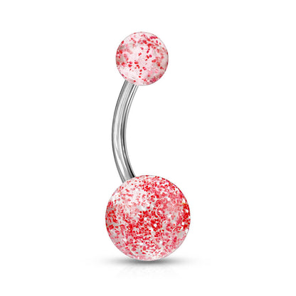 Piercing Ombelico Sfera acrilica ultra glitterata