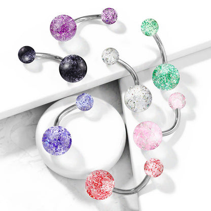 Belly Button Piercing Acrylic Ultra Glitter Ball