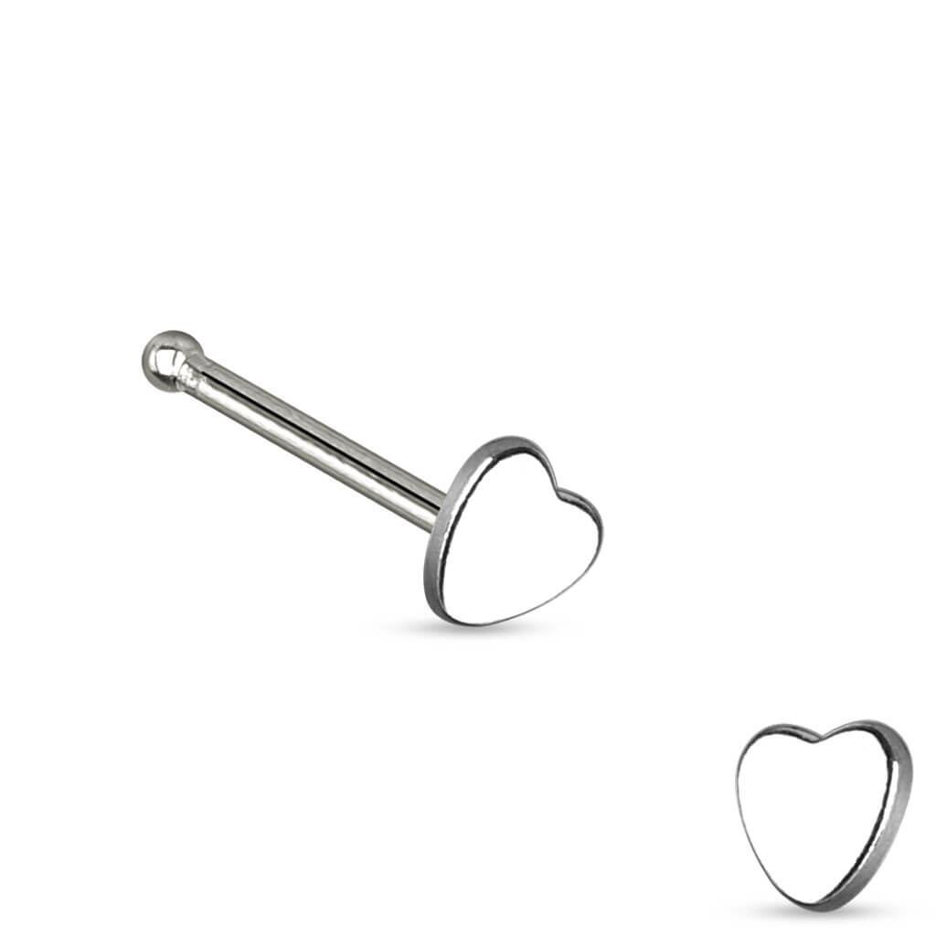 Nose Stud Heart Flat