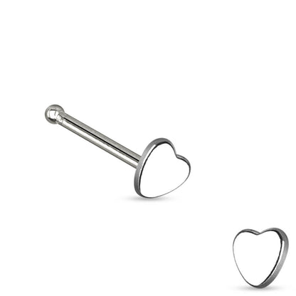 Nose Stud Heart Flat