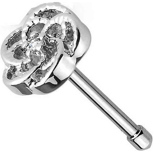 Nasenstecker Blume Zirkonia Silber