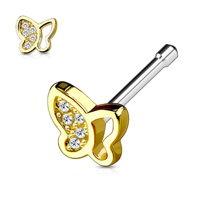 Nose Stud Butterfly Zirconia