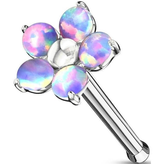 Nose Stud Flower Opal