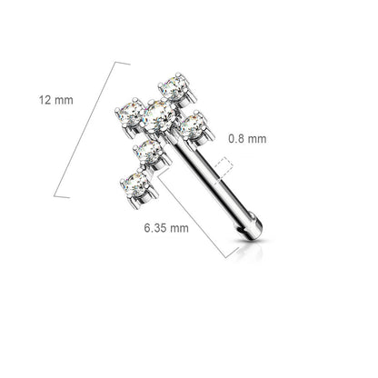 Nose Stud Cross Zirconia