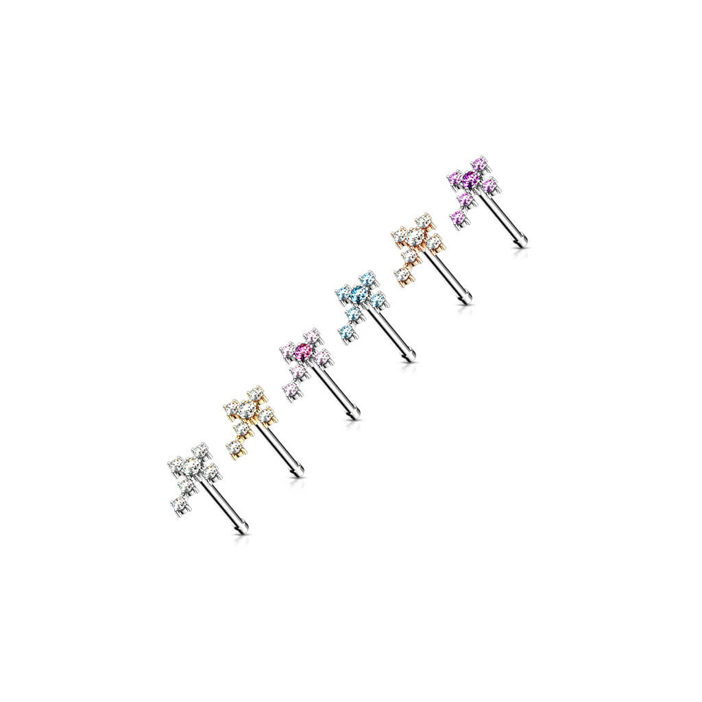 Nose Stud Cross Zirconia