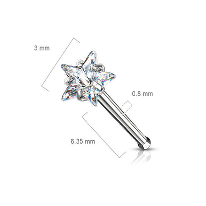 Nose Stud Star Zirconia