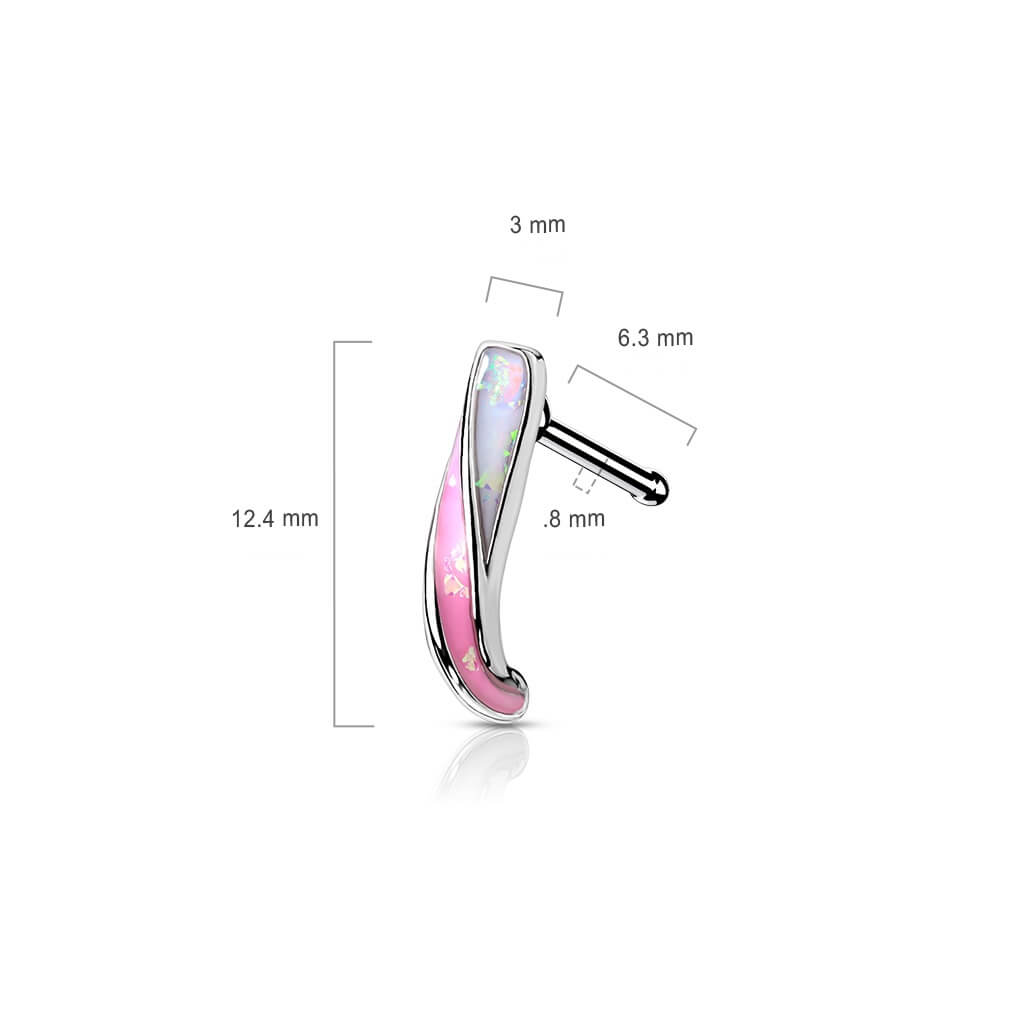 Kolczyk do nosa nose crawler opal srebrny