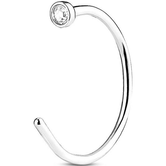 Nose Hoop Half Hoop Zirconia Silver