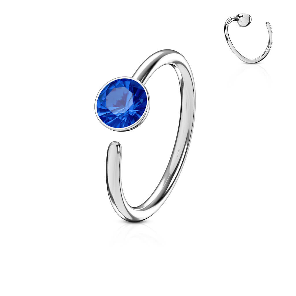 Anello Piercing Zircone con argento Pieghevole