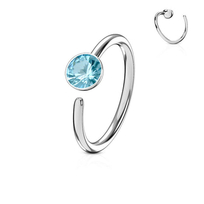 Anello Piercing Zircone con argento Pieghevole