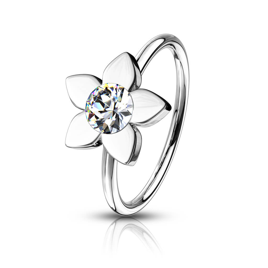 Ring Blume Zirkonia Biegbar