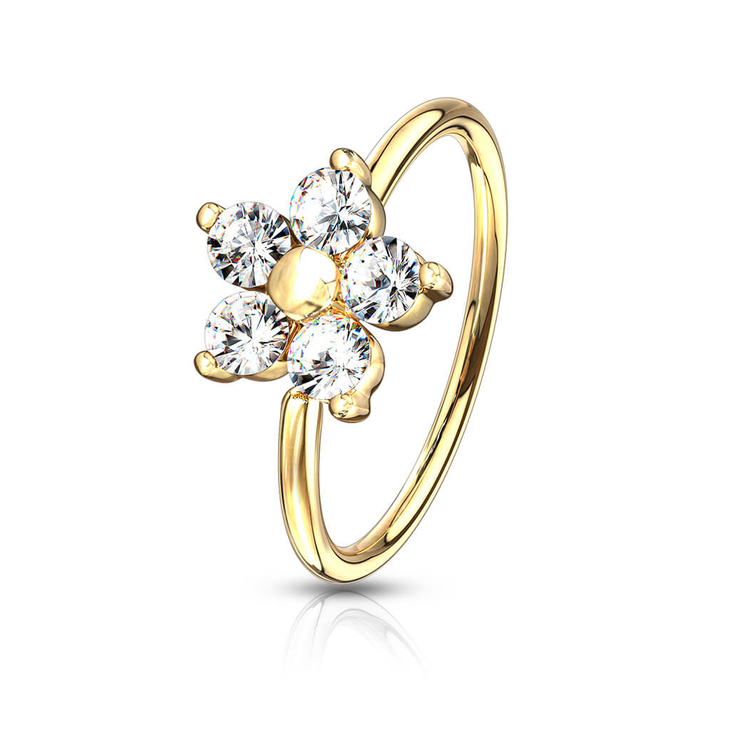 Ring Blume Zirkonia Biegbar