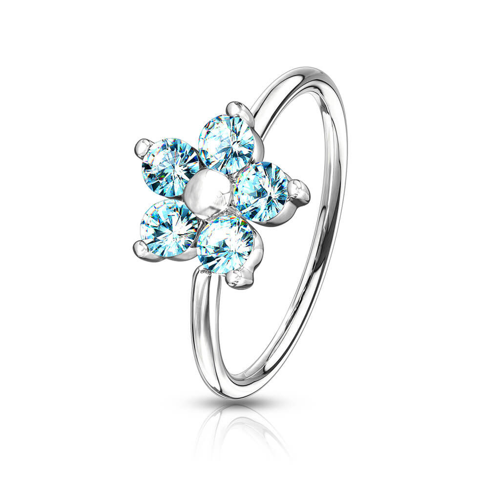 Anillo Circonita Flor Flexible