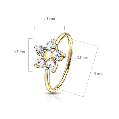 Ring Blume Zirkonia Biegbar