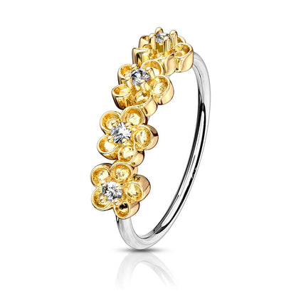 Ring Blume Zirkonia Biegbar