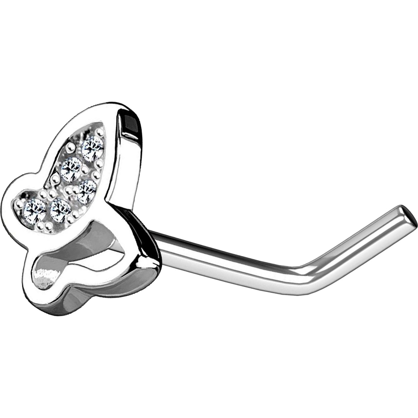 Nose L-Shape Butterfly Zirconia