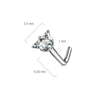 Nez En Forme de L Triangle Zircone Argent