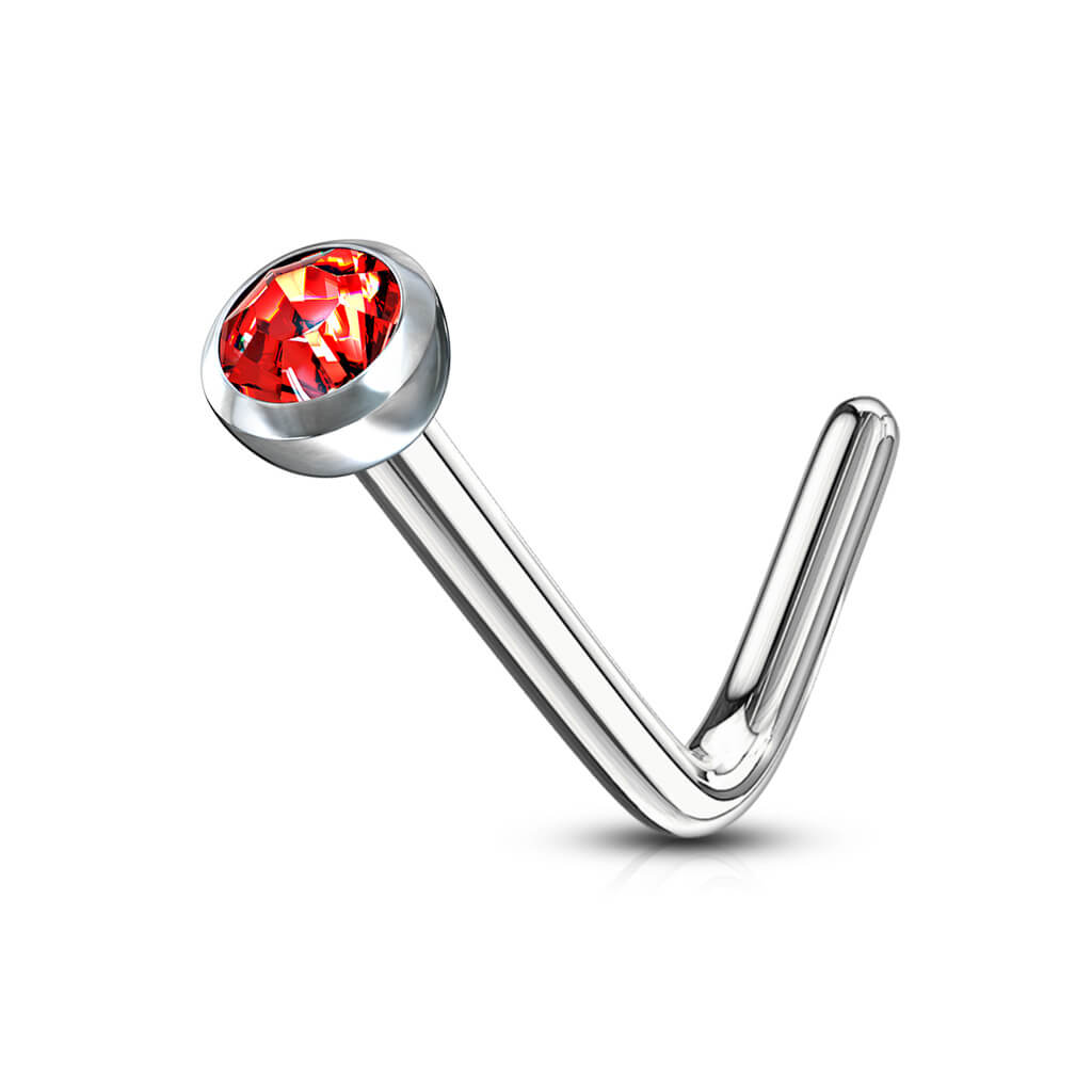 Nez En Forme de L Zircone Argent