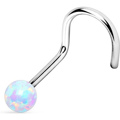 Nose Screw Opal Ball Silver