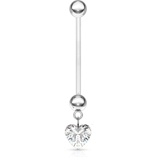 Belly Button Piercing Heart dangle Zirconia