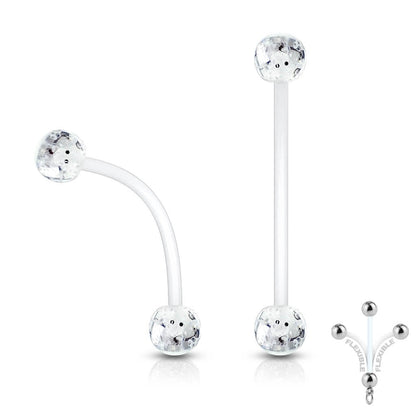 Belly Button Piercing Acrylic Glitter Ball