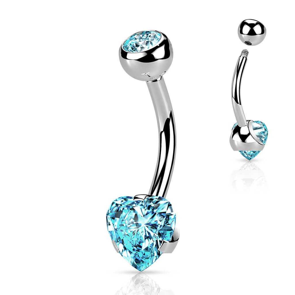 Piercing Nombril Coeur Zircone