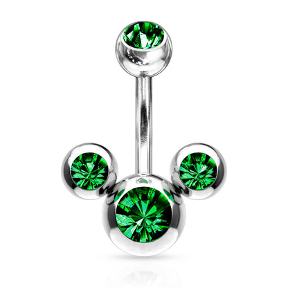 Piercing Nombril 3 Zircones