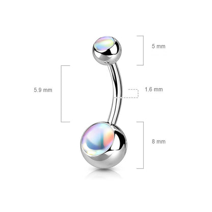 Belly Button Piercing Illuminating Ball sythetic Stone