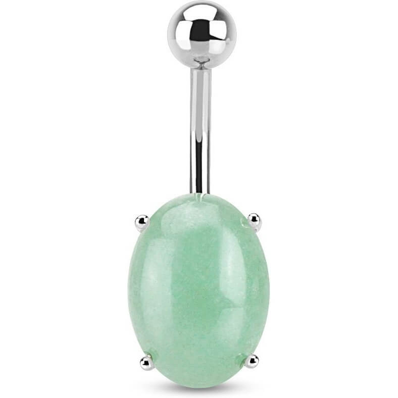 Piercing Ombelico Pietra semipreziosa ovale amazonite