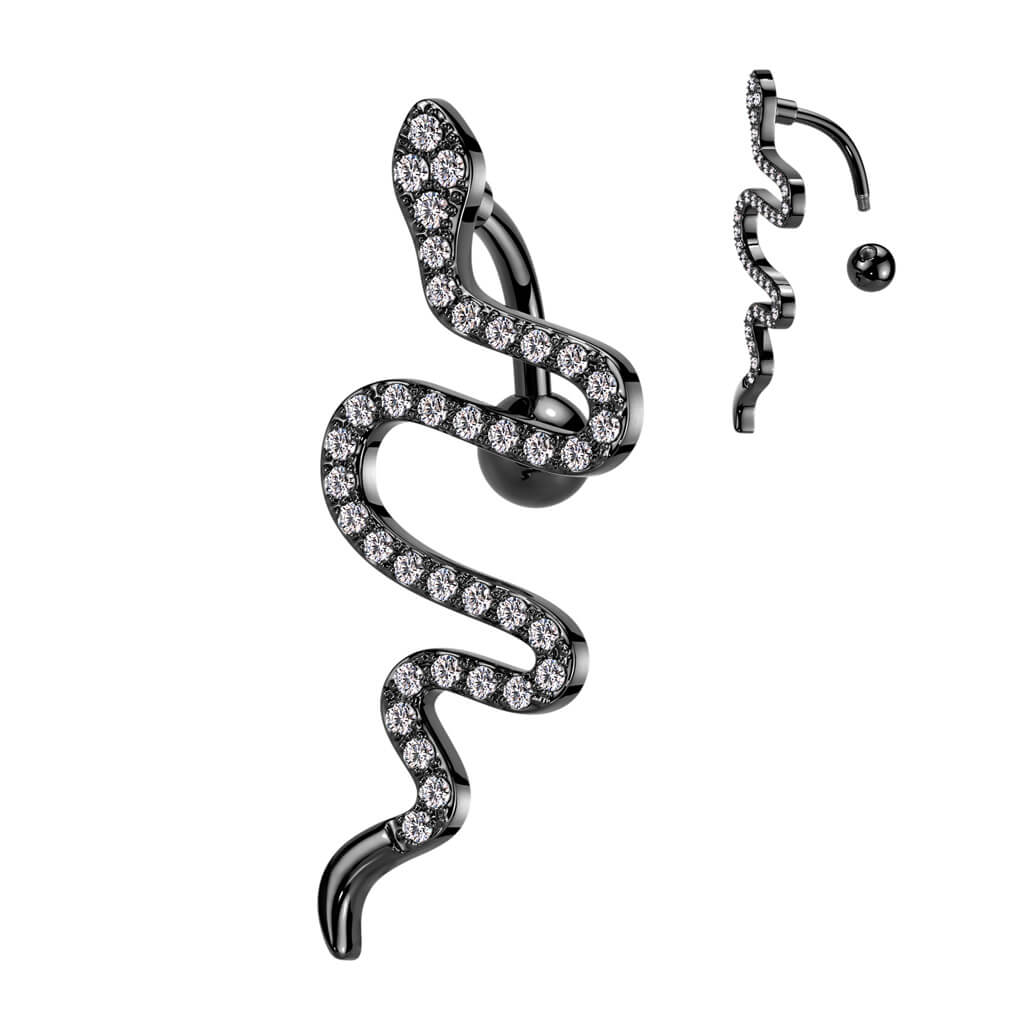 Piercing ombligo Top-Down Serpiente Circonita