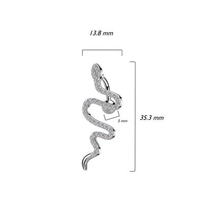 Bauchnabelpiercing Top Down Schlange Zirkonia